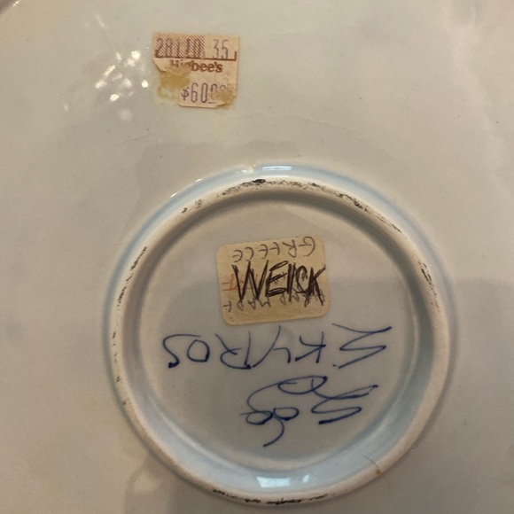 Baking Dish Made in Greece 11.25 inches Wide and the rise is about 1.5 inches - Picture 2 of 3